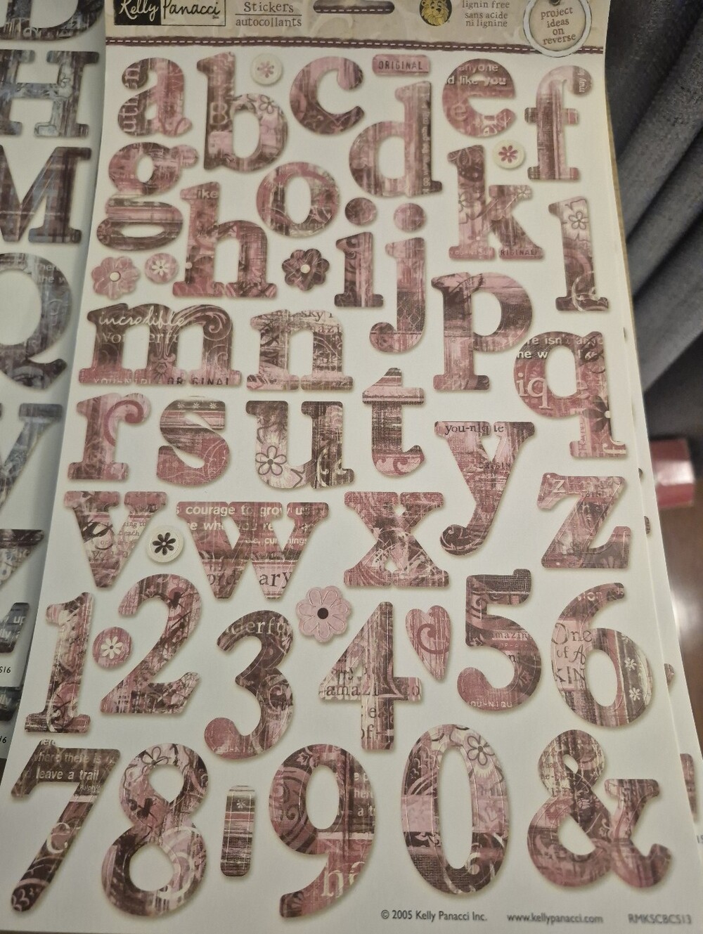Kelly Panacci Pink Patterned Alphabet & Number Wall Decal Stickers